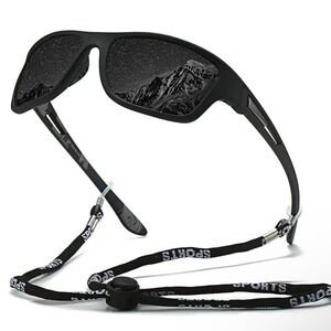 Sport Polarized Sunglasses Dark Black‎ Lens Cycling Running Mens Outdoor Lentes